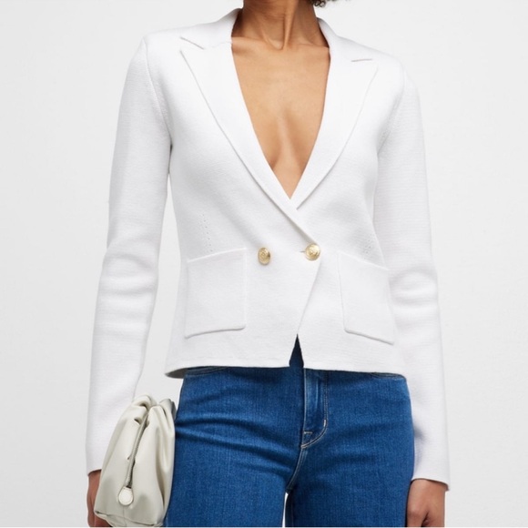 L'Agence Sofia White Knit Blazer NWOT - Picture 2 of 12